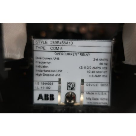 Abb Other Relays 289B456A13 289B456A13